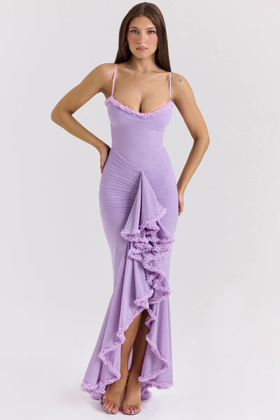 Gabbi | Mesh Ruffled Front Gown