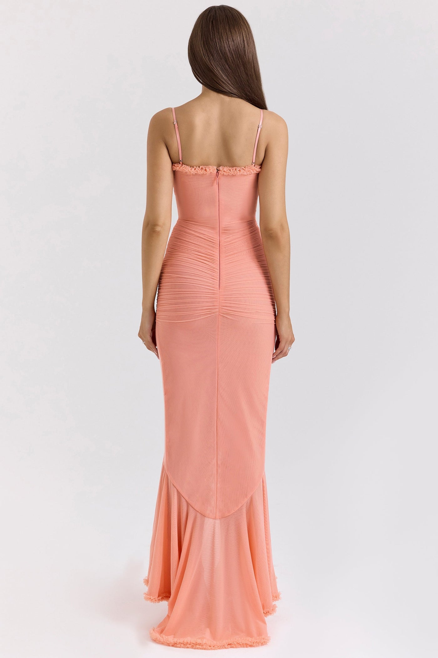 Gabbi | Mesh Ruffled Front Gown