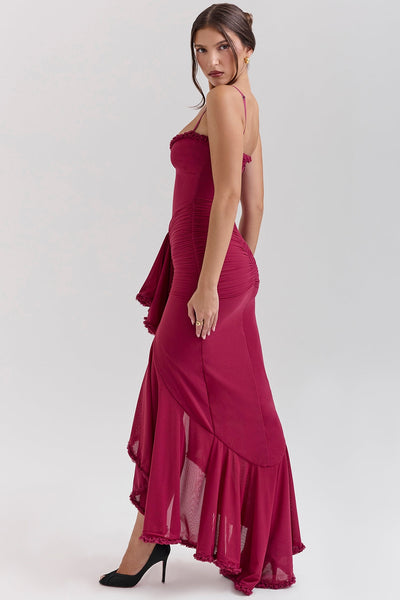 Gabbi | Mesh Ruffled Front Gown