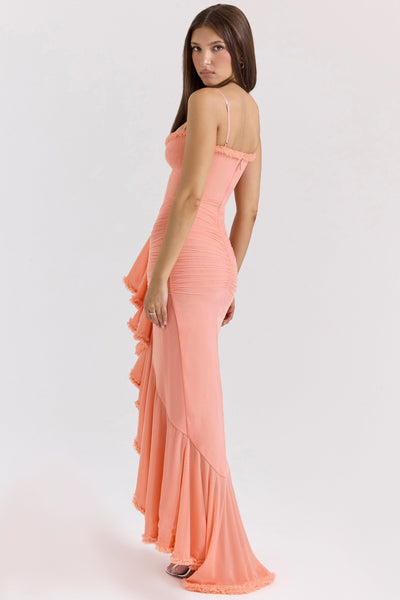 Gabbi | Mesh Ruffled Front Gown