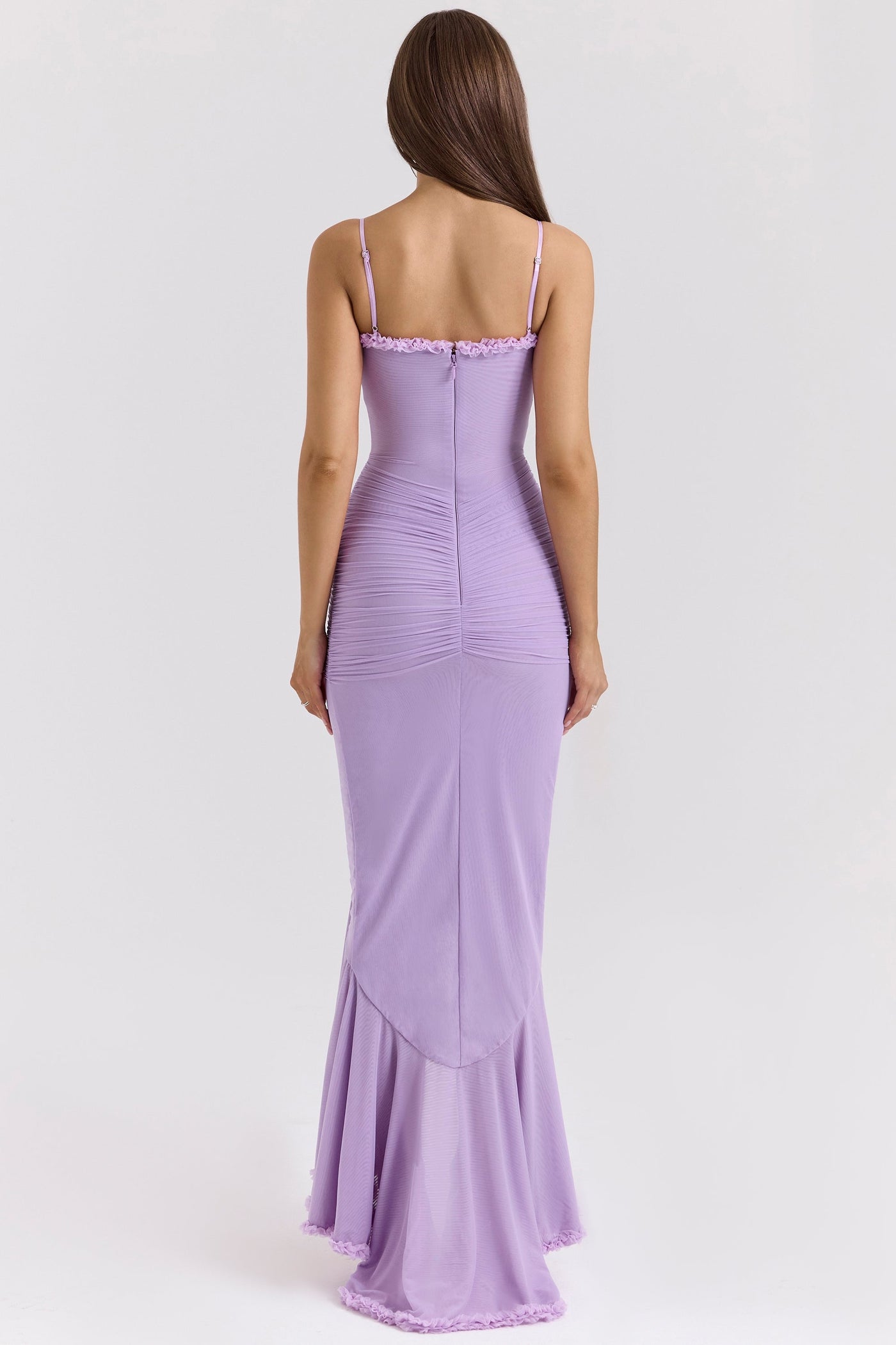 Gabbi | Mesh Ruffled Front Gown