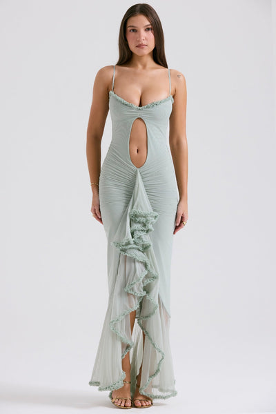 Gabriella | Ruffled Front Gown Maxi Dress
