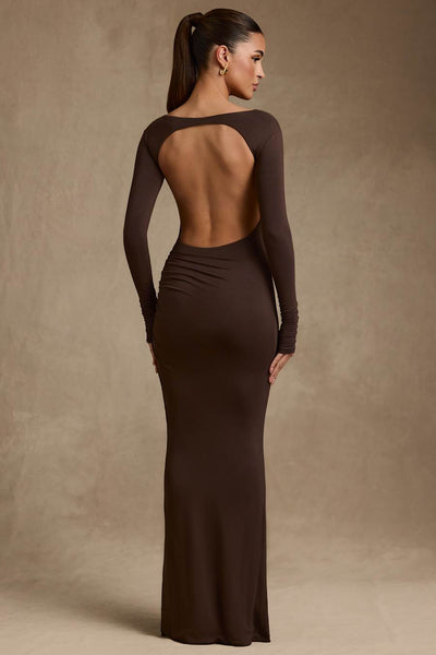 Regine | Modal Ruched Backless Maxi Dress