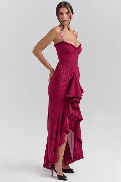 Gabbi | Mesh Ruffled Front Gown