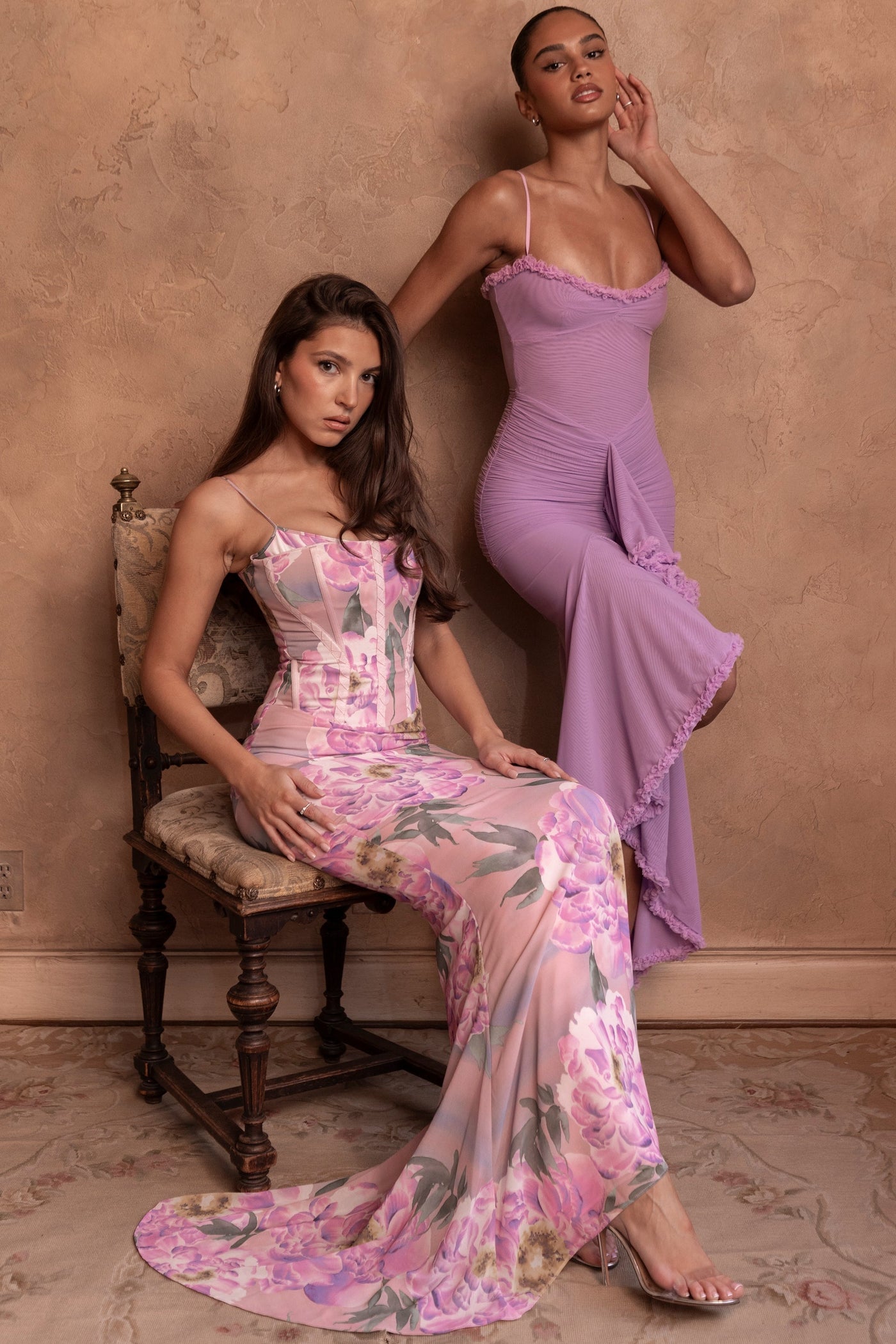 Gabbi | Mesh Ruffled Front Gown