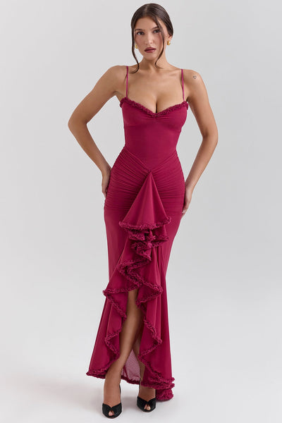 Gabbi | Mesh Ruffled Front Gown