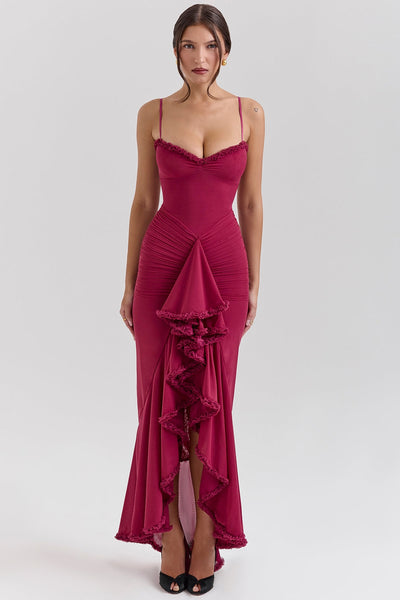 Gabbi | Mesh Ruffled Front Gown